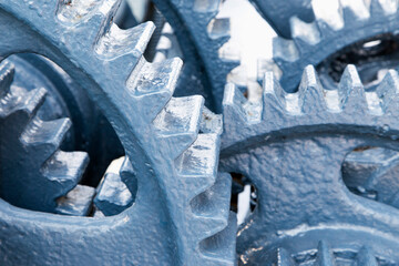 Close-up of metal gears