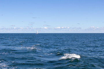 Obraz premium Ausblick vom Boot Schiff auf Ostsee