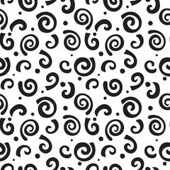 Trendy seamless pattern with graphic abstract shapes. Avant garde puzzle style.