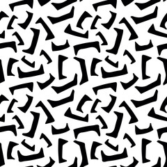 Trendy seamless pattern with graphic abstract shapes. Avant garde puzzle style.
