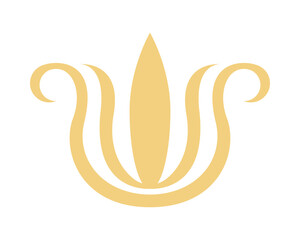 floral emblem golden isolated icon