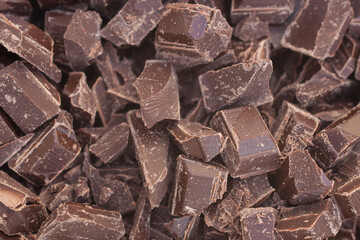 A close up image of dark cooking chocolate ready for baking