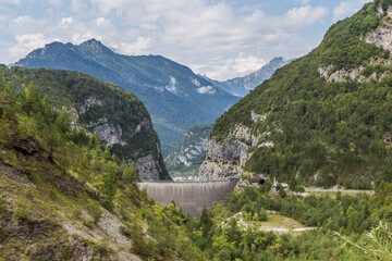 Obraz na płótnie Canvas PORDENONE (ITALY) - AUGUST 15, 2020:View of memorial site at Vajont Dam in italy, unused by 1963 landslide disaster.
