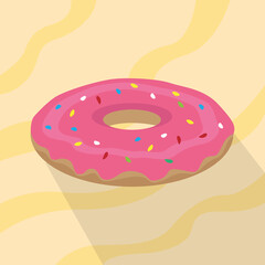 Isolated glazed donut icon. Bakery food - Vector