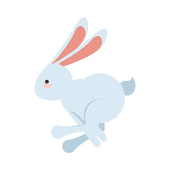 cute little rabbit jumping easter animal icon