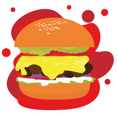 Isolated burger icon. Fast food icon - VEctor