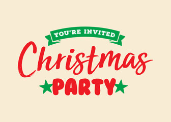 You're Invited to Our Christmas Party Vector Illustration Background