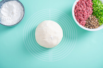 Prepare dumpling dough and beef dumpling filling