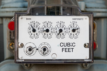 Close-up of gas meter