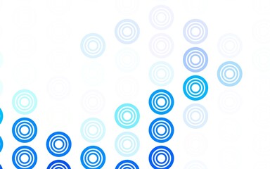 Light BLUE vector background with bubbles.