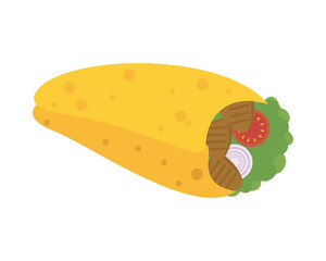 delicious mexican burrito detailed style icon