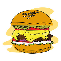Isolated burger icon. Fast food icon - VEctor