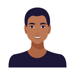 afro man avatar character isolated icon