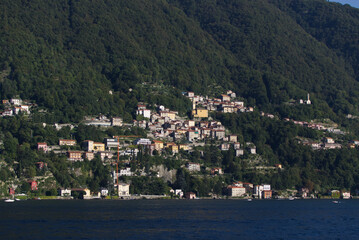Fototapeta na wymiar View of small villages on Lake Como