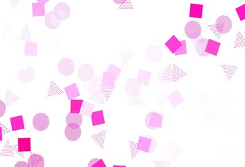 Light Pink, Yellow vector texture with poly style with circles, cubes.