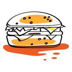 Isolated burger icon. Fast food icon - VEctor