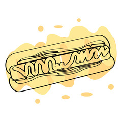 Isolated hotdog icon. Fast food icon - Vector