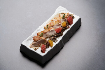 Citrus Chicken & Quinoa Salad. Chicken fillet slices with quinoa