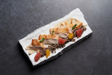 Citrus Chicken & Quinoa Salad. Chicken fillet slices with quinoa