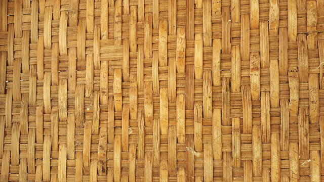 The surface made of woven bamboo is a classic pattern. As background image