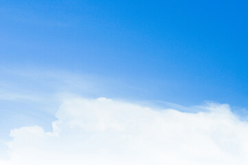 Blue sky with white cloud. The summer heaven is colorful clearing day Good weather and beautiful nature in the morning.