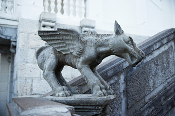 The statue of a gargoyle inside Livadia Palace