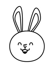 cute little rabbit funny head line style