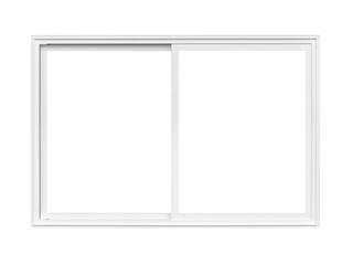 Real modern house window frame isolated on white background with clipping path