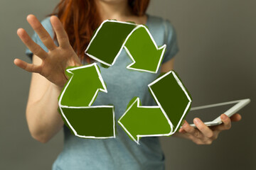 Minimal nature concept.Think Green.Ecology Concept. Environmentally friendly planet.