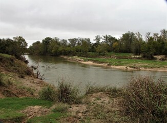 Texas River under Gray Skies