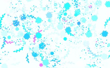 Fototapeta na wymiar Light Blue, Green vector doodle pattern with flowers, roses.
