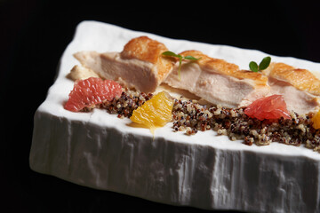 Citrus Chicken & Quinoa Salad. Chicken fillet slices with quinoa