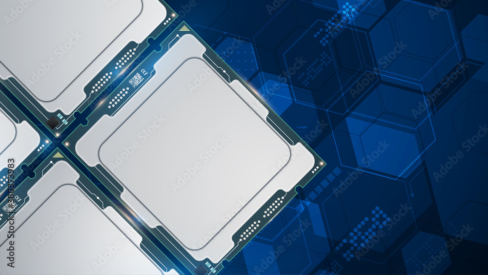 Aufkleber abstract cpu computing system working design concept background eps 10 vector