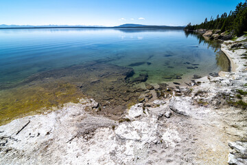 View of Yellowstone Lake from West Thumb Geyser Basin, Yellowstone National Park