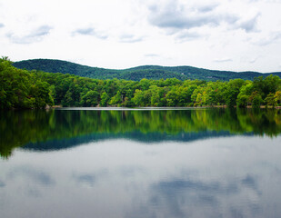Nature landscape lake and forest in America