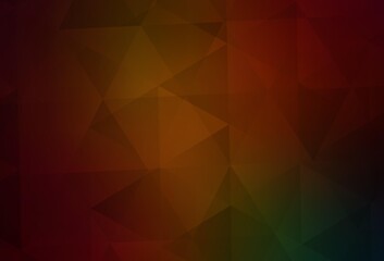 Obraz premium Dark Green, Red vector gradient triangles pattern.