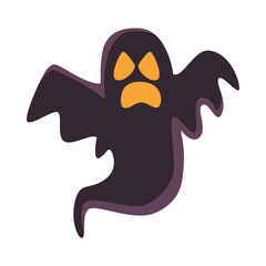 halloween ghost floating isolated icon