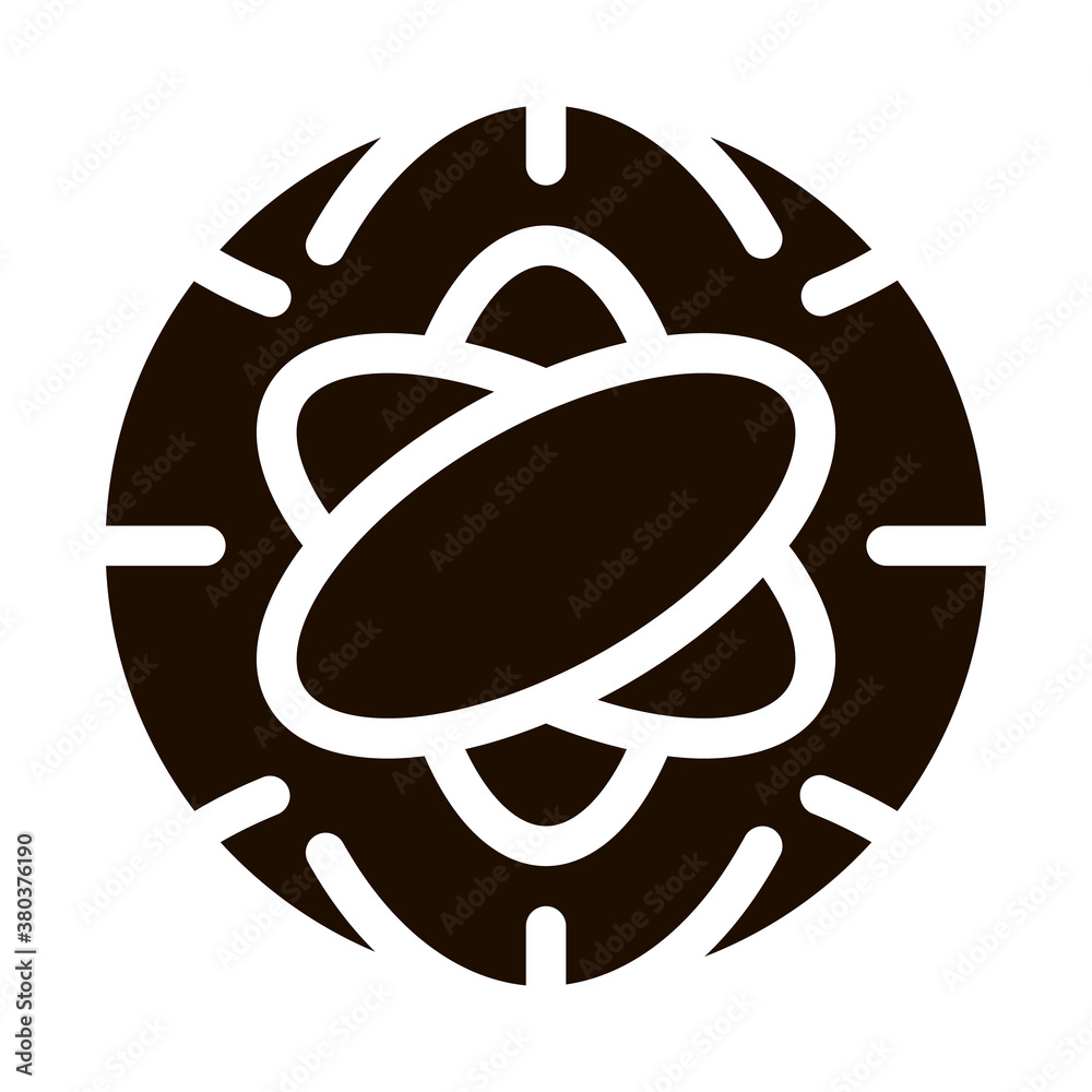 Canvas Prints Atom Planet Earth Problem Vector Icon. Environmental Problem, Industrial Pollution, Contamination Pictogram. Greenhouse Effect, Global Warming, Climate Change Contour Illustration