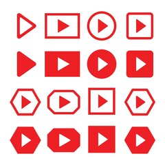 Media player icons set. Play buttons. Vector design.