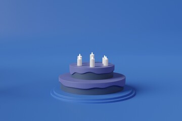 3d rendering illustration of celebrating birthday cak for background