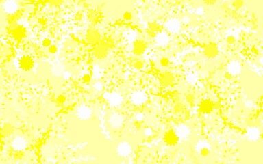 Light Green, Yellow vector doodle background with flowers, roses.