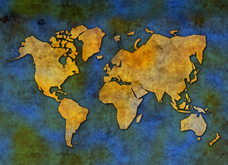 Grungy map of the world abstract illustration