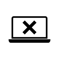 Obraz premium Computer with block status icon