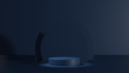 3d rendering empty template podium mockup for product placement