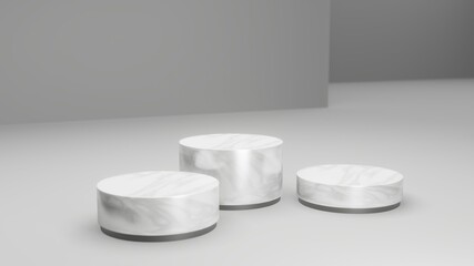 3d rendering empty template podium for product placement
