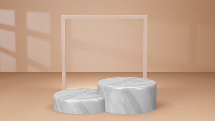 3d rendering empty template podium for product placement