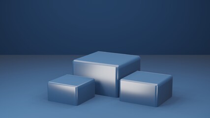 3d rendering empty template podium for product placement