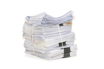 Stack of Documents isolated on white background
