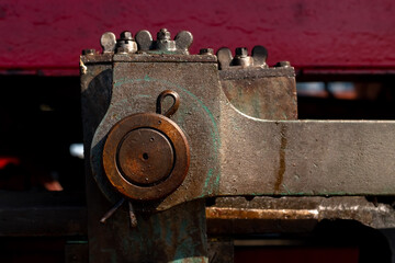 Dampflok Eisenbahn Details Deutschland Schlepptender Schnellzug Räder Einheitllok Baureihe 01 Zylinder Gestänge Kuppelstange Schieberkasten rot Öl Technologie Nostalgie Stahl Mechanik Zug Kolbenstange