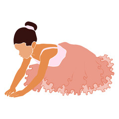 Ballerina in pink ballet tutu. Dancer in beautiful pose. Ballet. Vector illustration. © Yana